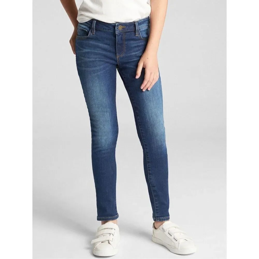Youth Girls Gap Kids 1969 Dark Rinse Super Skinny Jeans - Sz 8
